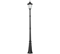 Outsunny 2.4 m Black Garden Lamp Post Light, LED Solar Powered Motion Sensor Patio Path, Black