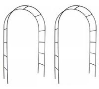 2.4M Metal Garden Arch Trellis Strong Tubular Frame Rose Plant Climbing Archway 2Pcs