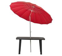 2.4m Round Outdoor Tilt Patio Garden Sun Shade Parasol Umbrella Canopy UPF 50+