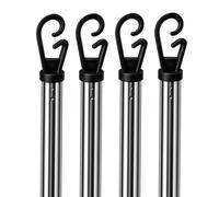 2.4M Stainless Steel Washing Line Pole, Heavy Duty Adjustable Clothes Props for Washing Line Outside, 4-Section Telesopic Clothes Line Prop, Home Garden Washing Poles for Laundry Support Pack of 4