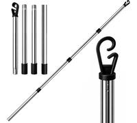 2.4M Stainless Steel Washing Line Pole, Heavy Duty Adjustable Clothes Props for Washing Line Outside, 4-Section Telesopic Clothes Line Prop, Home Garden Washing Poles for Laundry Support Pack of 1