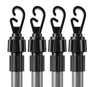 2.4M Telescopic Washing Line Prop Pole Metal Clotheslines Heavy Duty Home Garden Laundry Support Drying Line Poles Dry Clothes Drying Airer Washing Pole Extenedable to 2.4M Silver Pack of 4