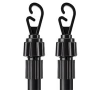 2.4M Telescopic Washing Line Prop Pole Metal Clotheslines Heavy Duty Home Garden Laundry Support Drying Line Poles Dry Clothes Drying Airer Washing Pole Extenedable to 2.4M Black Pack of 2