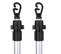 2.4m Telescopic Washing Line Prop Poles, Heavy Duty Extendable Clothes Line Supports for Outdoor Laundry Drying, Garden Washing Poles Pack of 2 (Pack of 2)