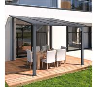 (2.4m x 2.4m) YODOLLA Aluminium Gazebo Hardtop Lean to Pergola