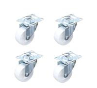 2/4pcs 1.5 "household Casters Universal Fixed Heavy Duty Plate Locking Metal Runner Without Brake Wheel White Industrial Caster(Universal-4pcs)