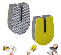2/4PCS 2026 New U Shaped Double Sided Sponge Scrubber,Reusable Dishwashing Sponge with Groove Design,Kitchen Cleaning Sponges,Washing up Sponges Suitable for Cups, Kitchen Dishes Cleaning (2pcs)