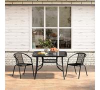 2/4Pcs Garden Dining Chairs with Square Table