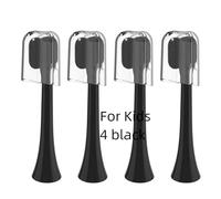 2/4PCS Kids Ultra-fine Soft Toothbrush Gum Care Sensitive Nano Brush Heads ，Compatible for Phili Sonic， Care HX3/HX6/HX9 Heads for Children(4PCS Black)