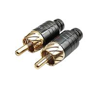 2/4Pcs Luxury Soldering RCA Plug Jack Connector Speaker Audio Output/Input Adapter Gold Plated Earphone Connector Jack ESSEIEIE(1 red and 1 White)