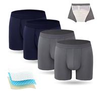 2/4Pcs Octipa Men's Ultra-Absorbent Incontinence Boxer Briefs, Octipa Mens Incontinence Underwear, Boxers Briefs for Men with Movable Absorbent Pad, Can Absorb 200 ML of Urine (4*Mix, L)