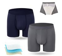 2/4Pcs Octipa Men's Ultra-Absorbent Incontinence Boxer Briefs, Octipa Mens Incontinence Underwear, Boxers Briefs for Men with Movable Absorbent Pad, Can Absorb 200 ML of Urine (2*Mix, L)