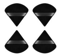 2/4Pcs Powder Puff Makeup Triangle Powder Puff Soft Powder Puffs Sponge Reusable Makeup Triangle Sponges with Strap for Loose Powder Body Eyes Cosmetic Foundation Wet Dry Makeup Tool 4pcs (Black)