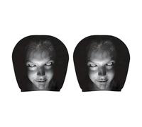 2/4PCS Scary Headrest Covers for Cars, Halloween Decorations | Universal Car Seat Accessories, Ghost Faces Car Headrest Covers, Scary Face Seat Headrest Dust Covers