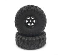 2/4pcs Soft TPR 1:12 Scale RC Car Off-Road Tires 100Mm Diameter 12Mm Hex Hub For FY-01 To FY-07 Rock-Crawling And Racing, Black/Red(Black 2pcs)