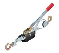 2/4T Heavy Duty Wire Rope Puller, Hand Winch with Sturdy Steel Construction, Large Pulling Capacity, Ratchet Power Puller Tool with 2 Hooks for Moving Boats, Securing Items, Transporting Logs(2T)