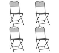 (4) vidaXL 2/4x Folding Garden Chairs Expanded Metal Mesh Anthracite Patio Seat