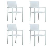 2/4x Garden Chairs Plastic Rattan Look Patio Dining Seating White/Black vidaXL