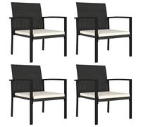 2/4x Garden Dining Chairs Poly Rattan Patio Armchair Seating Grey/Black vidaXL