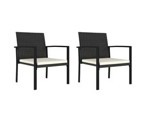 2/4x Garden Dining Chairs Poly Rattan Patio Armchair Seating Grey/Black vidaXL