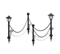 vidaXL Solar Lights 4 pcs with Chain Fence and Poles