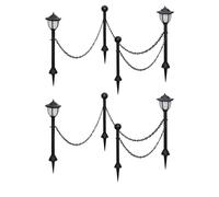 vidaXL Solar Lights 4 pcs with Chain Fence and Poles