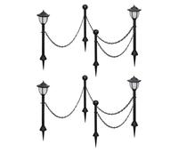 2/4x Solar Lights with Chain Fence and Poles LED Outdoor Garden Light vidaXL