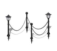 2/4x Solar Lights with Chain Fence and Poles LED Outdoor Garden Light vidaXL