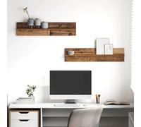 Wall Shelf Black Oak 80x11.5x18cm Engineered Wood Floating Display Home Decor