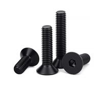 2/5/10/20/30/50/100pcs DIN7991 Hexagon Hex Socket Head Flat Countersunk Bolt Screw M2 .5 M3 M4 M5 M6 Black Grade10.9 Steel Bolts(6mm,M2.5 (100pcs))