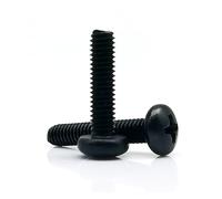2/5/10/20/50pc GB818 M1.6 M2 M2.5 M3 M4 M5 M6 M8 M10 Black 304 Stainless Steel Cross Recessed Round Bolt Pan Head Screw(14mm,2pcs M8)