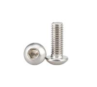 2/5/10/20/50PCS ISO7380 M2.5 M3 M4 M5 M6 M8 M10 304 Stainless Steel A2 Mushroom Hexagon Socket Screw(X 50mm,M4 10pcs)
