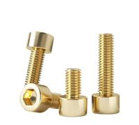 2/5/10/20pcs DIN912 Pure Brass Hex Socket Cap Head Screws M3 M4 M5 M6 M8 M10 Key Head Screw Bolt(20mm,M3 (20pcs))