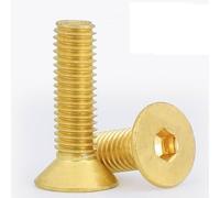 2/5/10/ 20pcs M2 .5 M3 M4 M5 M6 M8 Lenght 4-40mm Solid Pure Copper Brass Flat Hex Hexagon Socket Countersunk Head Machine Screws(M6x40mm 2pcs)