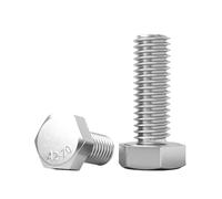 2/5/10/20pcs M3 M4 M5 M6 M8 M10 M12 304 Stainless Steel Hexagon Head Bolt Full Thread Outside External Hex Hexagon Head Screws(35mm,M4 20pcs)