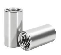 2/5/10/20Pcs M3 M4 M5 M6 M8 M10 M12 M14 M16 304 Stainless Steel Extension Thicken Round Coupling Nut Cylindrical Connect Screw Nut(OD10xM6x25 (10pcs))