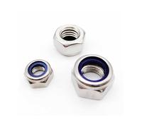 2/5/10/25pcs M2 M2.5 M3 M3.5 M4 M5 M6 M8 M10 M12 M16 304 Stainless Steel Black Nylock Nut Locknut Hex Nylon Insert Self Lock Nut(304 stainless steel,M16 2pcs)