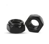 2/5/10/25pcs M2 M2.5 M3 M4 M5 M6 M7 M8 M10-M16 DIN985 304 Stainless Steel Black Hex Nylon Insert Lock Nut Self-locking Nylock Nut Locknut (Color : Black carbon steel, Size : M7 10pcs)