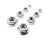 2/5/10/25pcs M3 M4 M5 M6 M8 M10 M12 Stainless Steel Hexagon Hex Head Serrated Spinlock Flange Nut Lock Nut DIN6923(M12 2pcs)