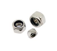 2/5/10/25X M2 M2.5 M3 M3.5 M4 M5 M6 M8 M10-M16 304 Stainless Steel Black Hex Nylon Insert Lock Nut Hexagon Self-Locking Locknut(304 stainless steel,M4 25pcs)