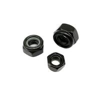 2/5/10/25X M2 M2.5 M3 M3.5 M4 M5 M6 M8 M10-M16 304 Stainless Steel Black Hex Nylon Insert Lock Nut Hexagon Self-Locking Locknut(Black carbon steel,M6 25pcs)