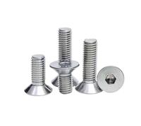 2/5/10/50pc M1.6 M2 M2.5 M3 M4 M5 M6 M8 M10 A2 Stainless Steel Hexagon Hex Socket Head Flat Countersunk Bolt Screw DIN7991(8mm,50pcs M2.5)