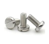 2/5/10/50pcs M1.6 M2 .5 M3 M4 M5 M6 M8 M10 GB65 A2-70 304 Stainless Steel Slotted Slot Cap Column Round Head Screw Bolt(6mm,M1.6x50pcs)