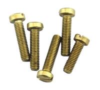 2/5/10/50pcs M1 M1.2 M1.4 M1.6 M2 M2.5 M3 M4 M5 M6 M8 DIN84 Brass Slotted Cap Head Slot Column Round Cheese Head Screw(12mmx,M3 20pcs)