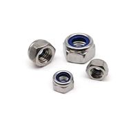 2/5/10/50pcs M2.5 M3 M4 M5 M6 M8 M10 M12 M16 DIN985 316 A4 Stainless Steel Hex Hexagon Nylon Insert Self Lock Nut Nylock Locknut(M5 50pcs)