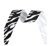 2 5 10 Yard 3/4" 20mm Black Zebra Stripe Print Fold Over Elastics FOE Spandex Satin Band Tape Tie Dress Sewing(2 Yards)