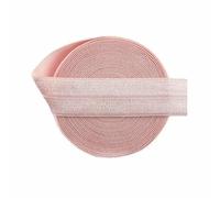 2 5 10 Yard 3/4" 20mm Solid Shiny Fold Over Elastic Spandex Satin Band Hair Tie Headband Dress Sewing Lace Trim-Pearl Pink-5 Yards