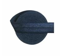 2 5 10 Yard 3/4" 20mm Solid Shiny Fold Over Elastic Spandex Satin Band Hair Tie Headband Dress Sewing Lace Trim-Light Navy-10 Yards