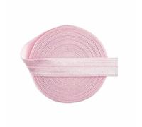 2 5 10 Yard 5/8" 15mm Solid Shiny FOE Fold Over Elastics Spandex Satin Band Hair Tie Headband Dress DIY Sewing Trim-20 Neon Pearl Pink-20mm-10 Yards