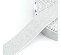 2/5/10M 10-50mm Sewing Elastic Band Glitter Spandex Rubber Waistbelt Bands Gold Silver Soft Elastics Ribbon Tape Stretch Garment-WhiteSilver-20mm-10Meters